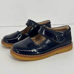 ELEPHANTITO Navy Blue Patent Leather Mary Jane Dressy Shoes Toddler Girl 8